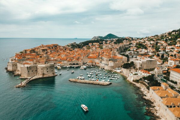 Vue aérienne vieille ville de Dubrovnik
